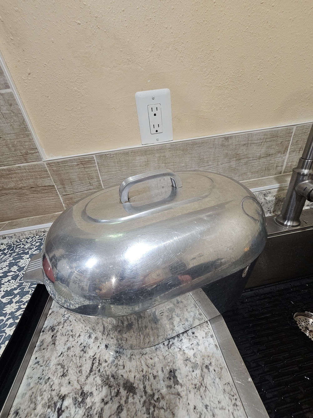 Stainless Steel Roaster with Dome Lid - Silver